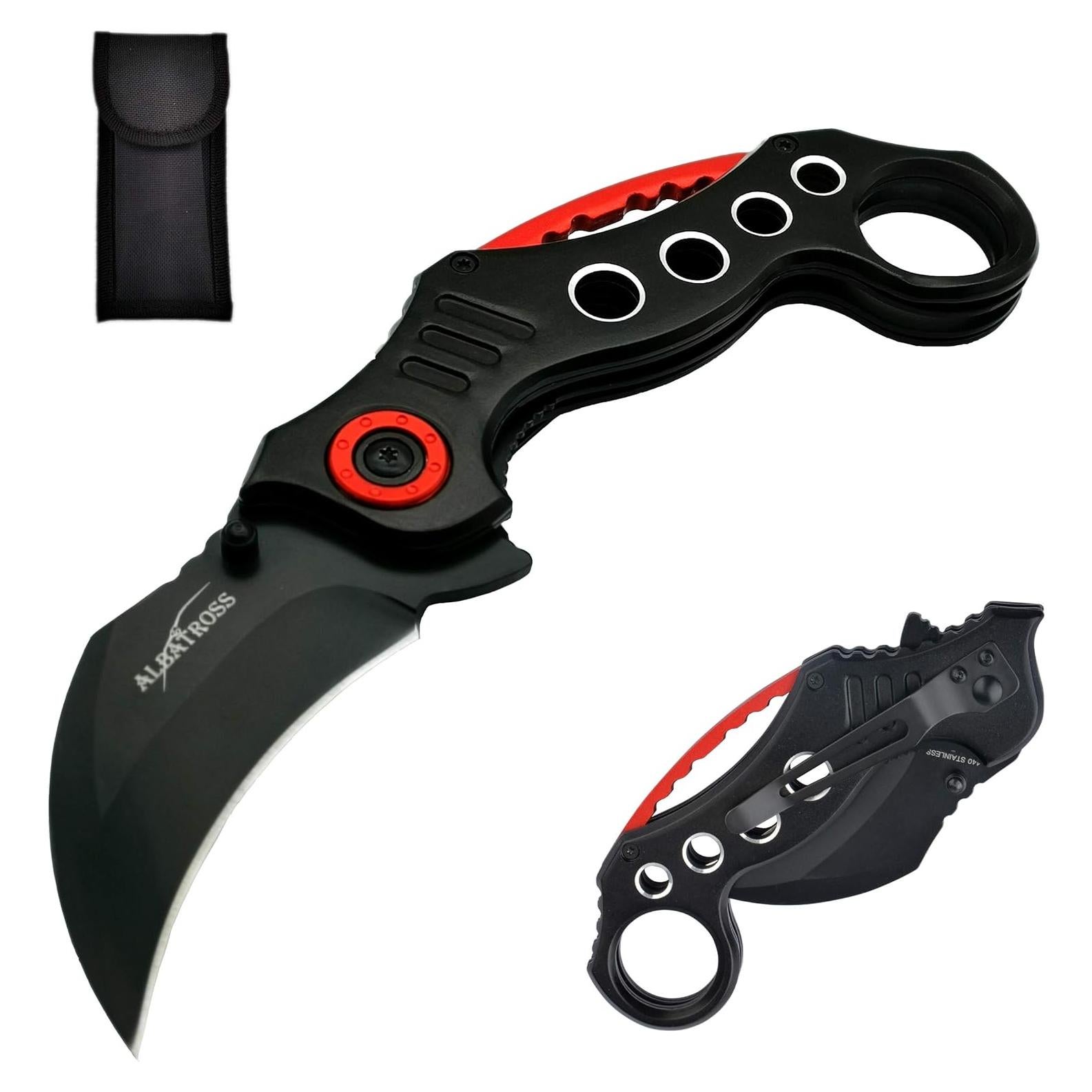 Cuchillo táctico plegable ALBATROSS FK002 20.32 cm Negro