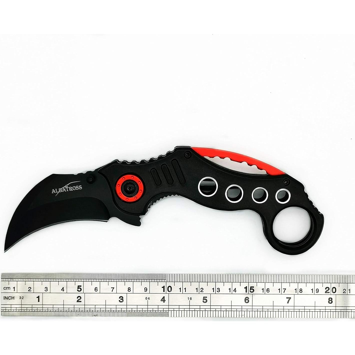 Cuchillo táctico plegable ALBATROSS FK002 20.32 cm Negro