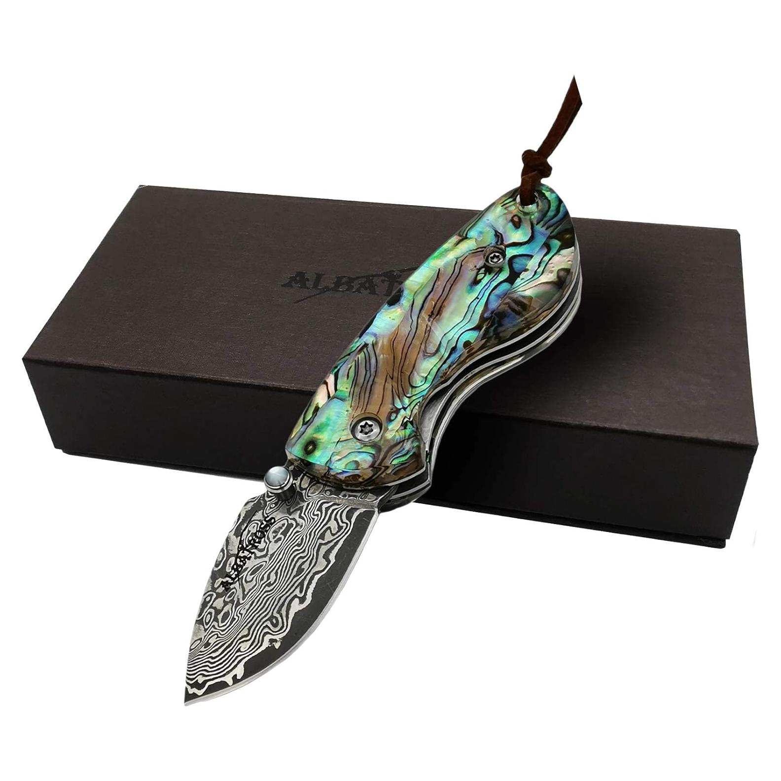 Cuchillo de bolsillo ALBATROSS HGDK013B Damasco 12.07 cm