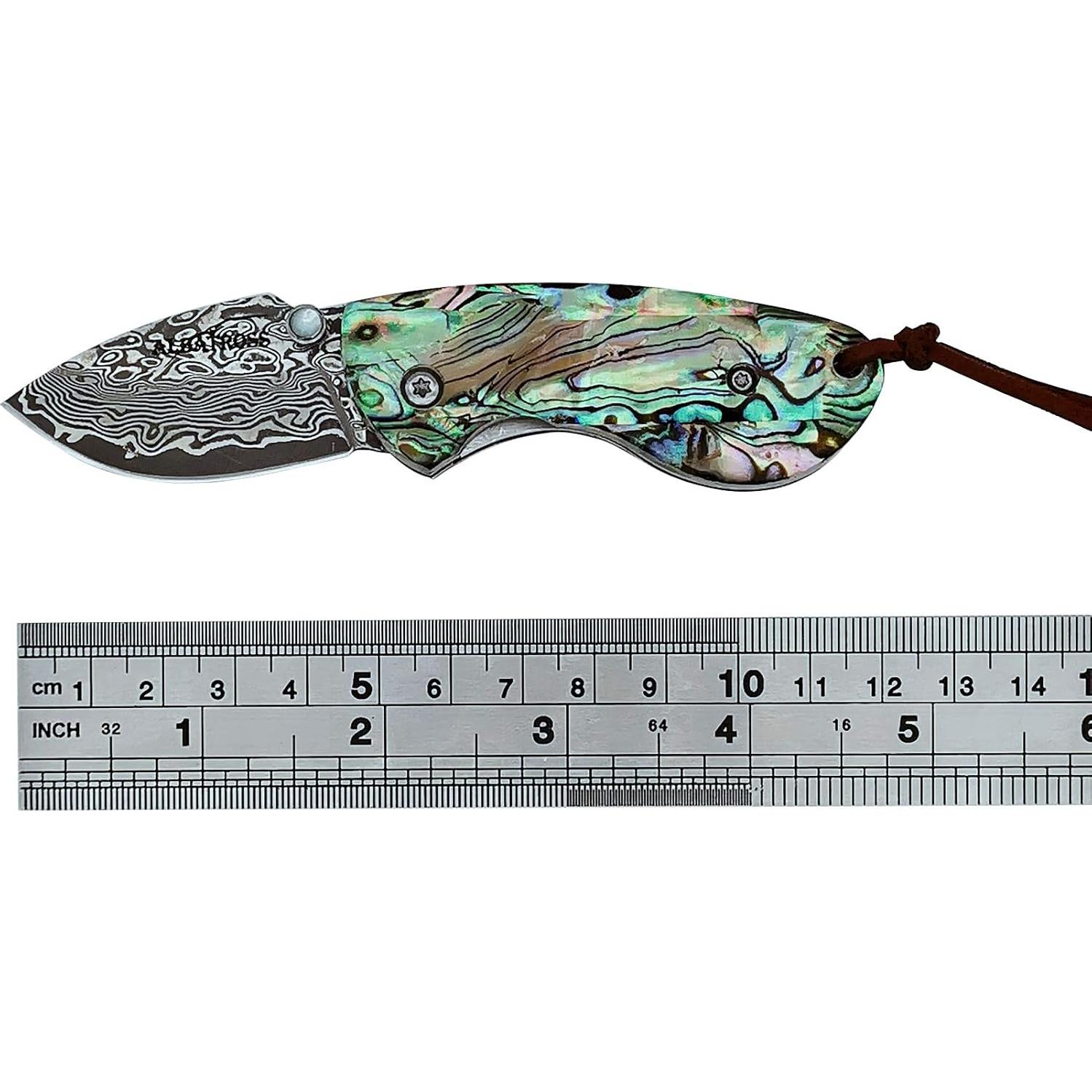 Cuchillo de bolsillo ALBATROSS HGDK013B Damasco 12.07 cm