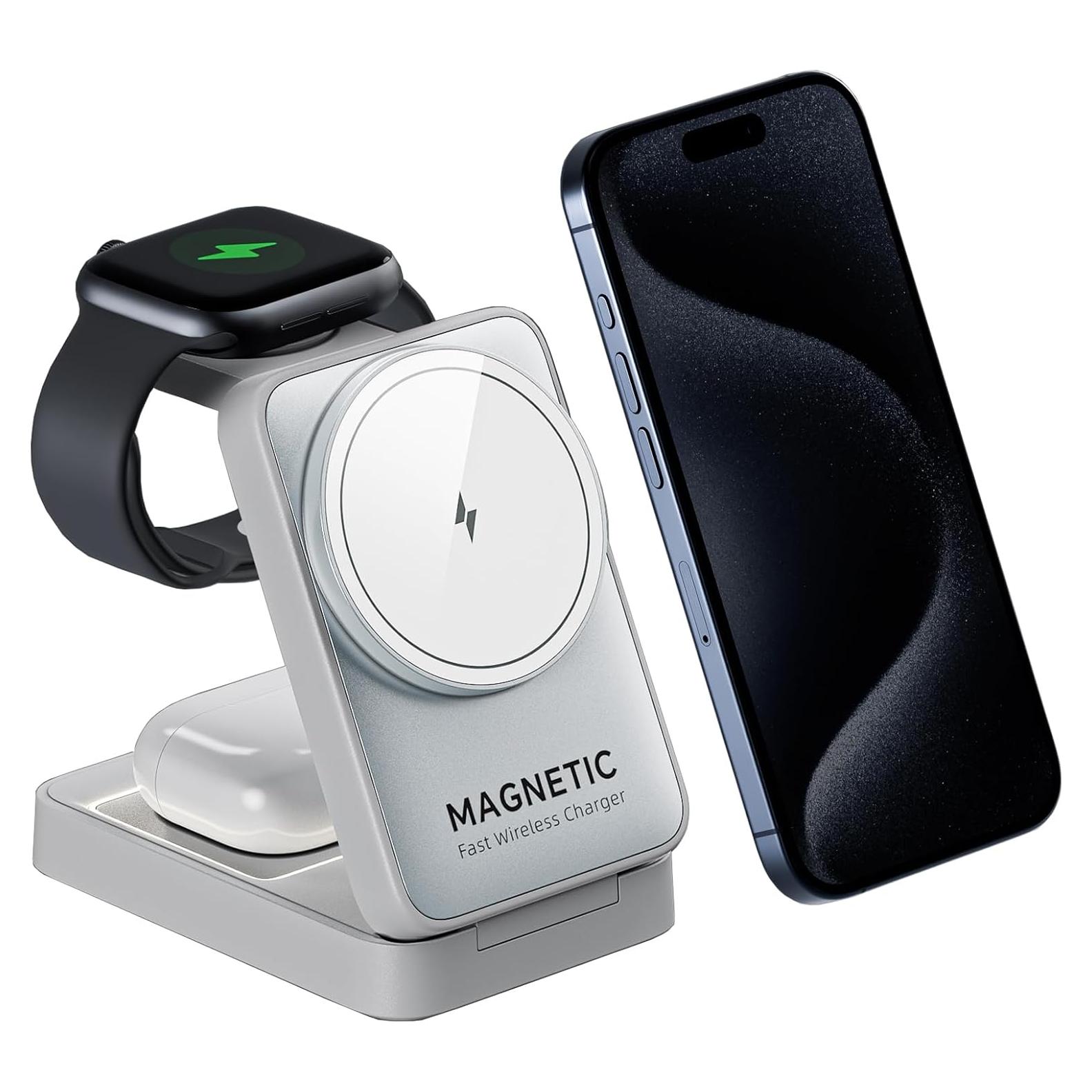 Cargador Inalámbrico 3 en 1 BODSEIEOU para iPhone 16/15/14/13/12