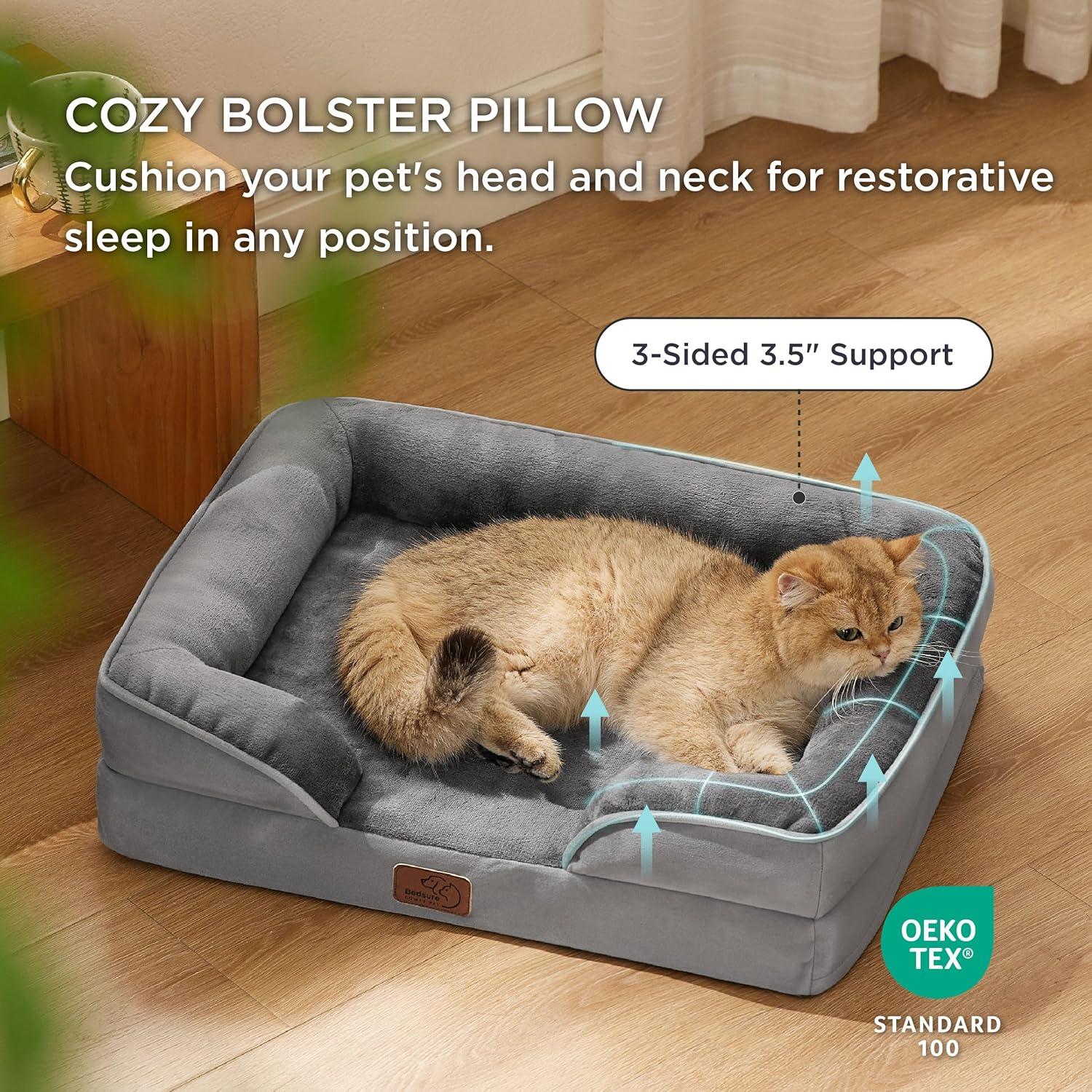 Cama para Gatos Bedsure Gris Soporte Ortopédico 50x38 cm