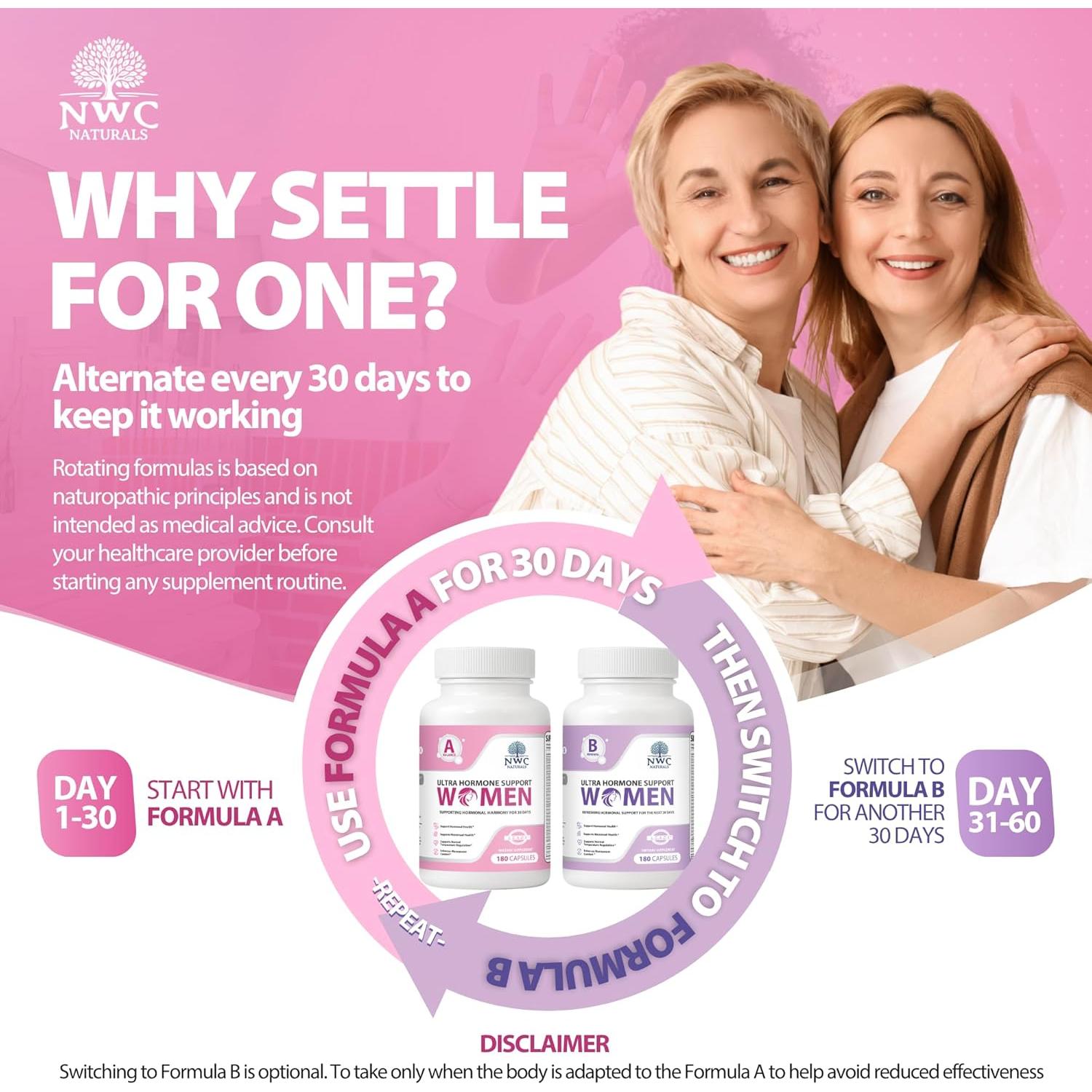 Suplemento Hormonal A NWC Naturals 180 Cápsulas - Equilibrio Femenino