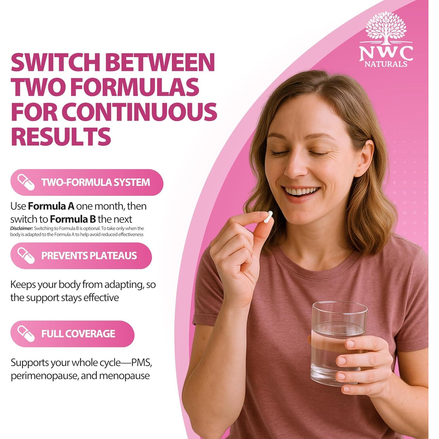 Suplemento Hormonal A NWC Naturals 180 Cápsulas - Equilibrio Femenino