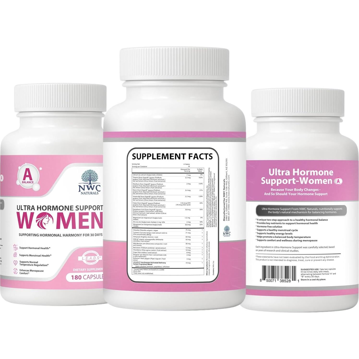 Suplemento Hormonal A NWC Naturals 180 Cápsulas - Equilibrio Femenino