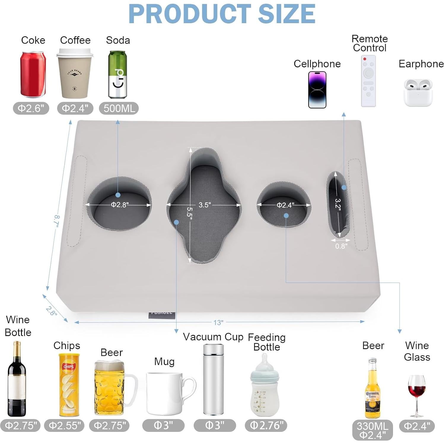 Cojín Soporte para Vaso FDMGEL Gris - Previene Derrames