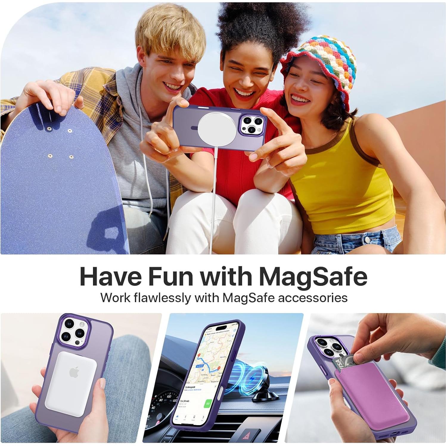 Funda Magnética Telaso para iPhone 16 Pro Max TPU Mate