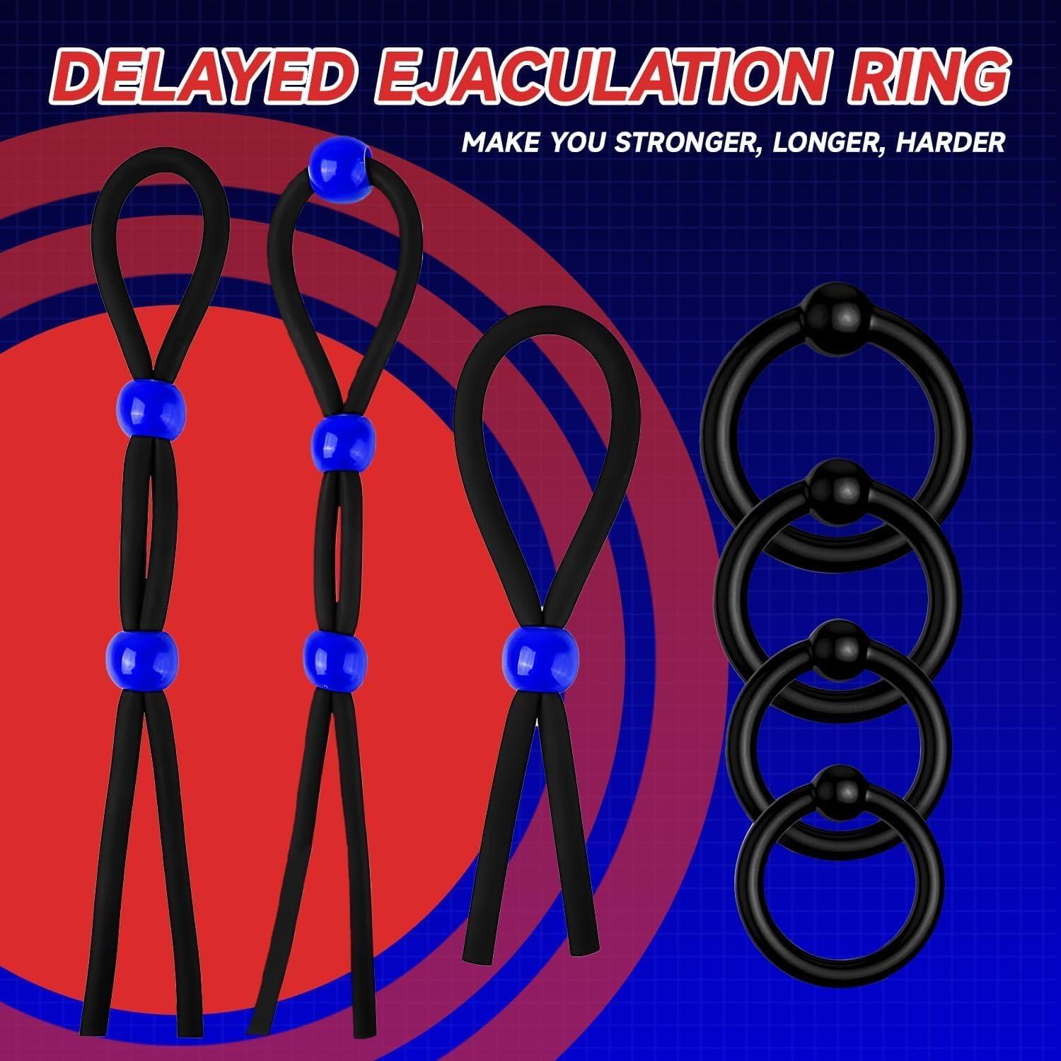 7 Pcs Anillos de Silicona Genérico para Hombres - Placer Intenso