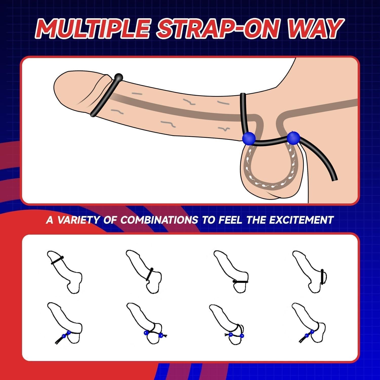 7 Pcs Anillos de Silicona Genérico para Hombres - Placer Intenso