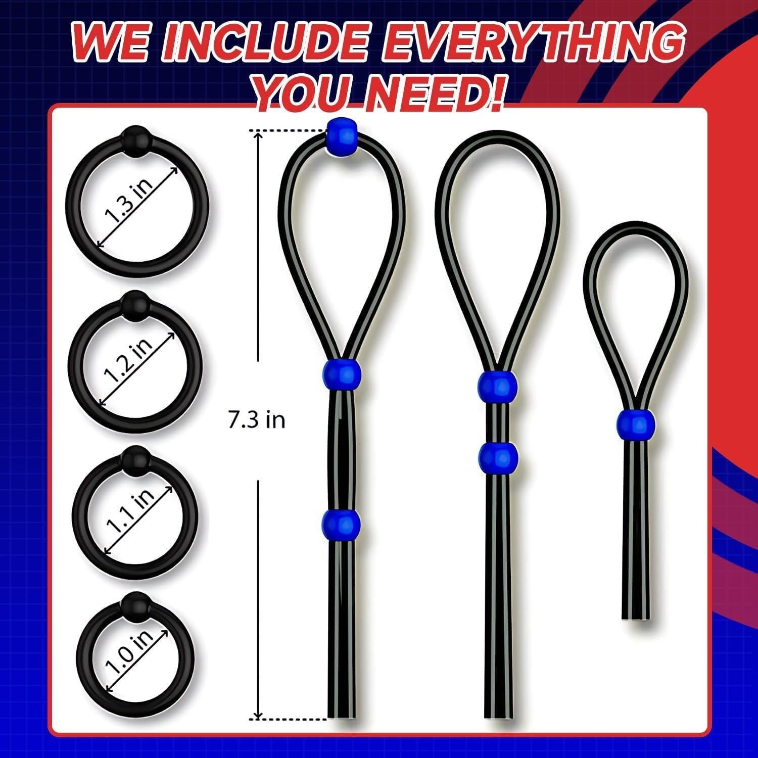 7 Pcs Anillos de Silicona Genérico para Hombres - Placer Intenso