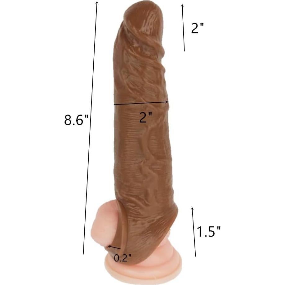 Extensor de funda realista HZ-02 19.8x5.8cm masaje marrón