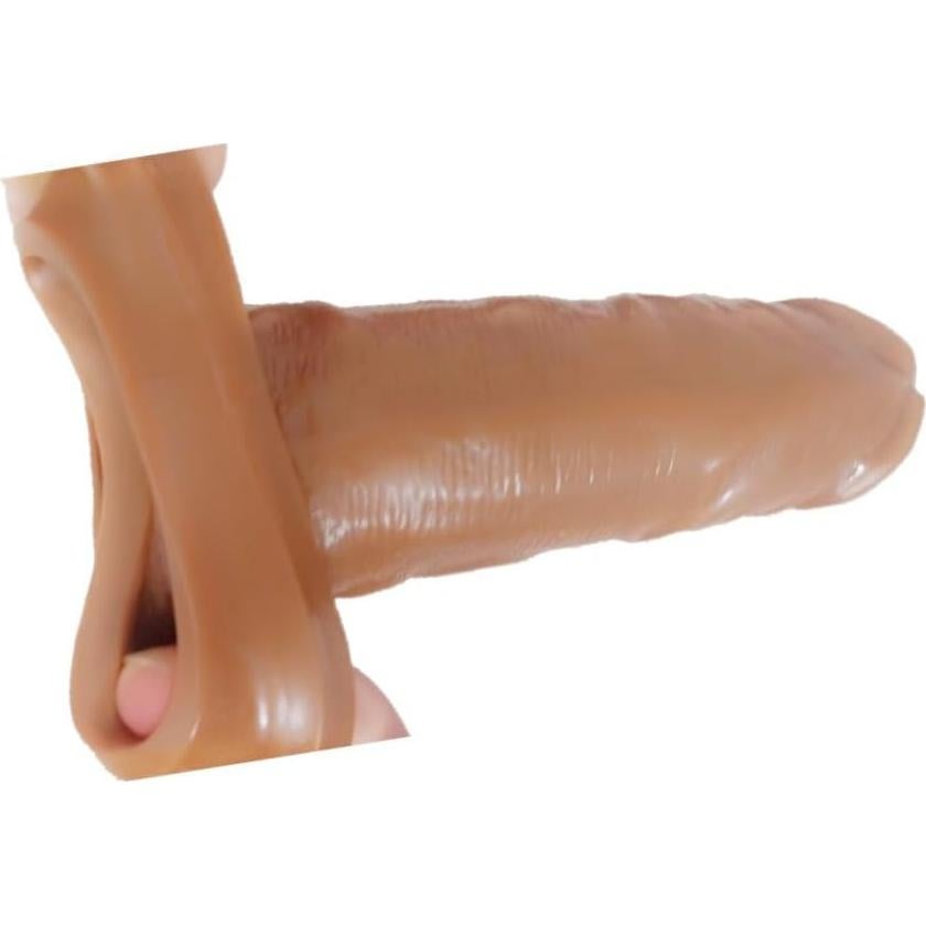 Extensor de funda realista HZ-02 19.8x5.8cm masaje marrón