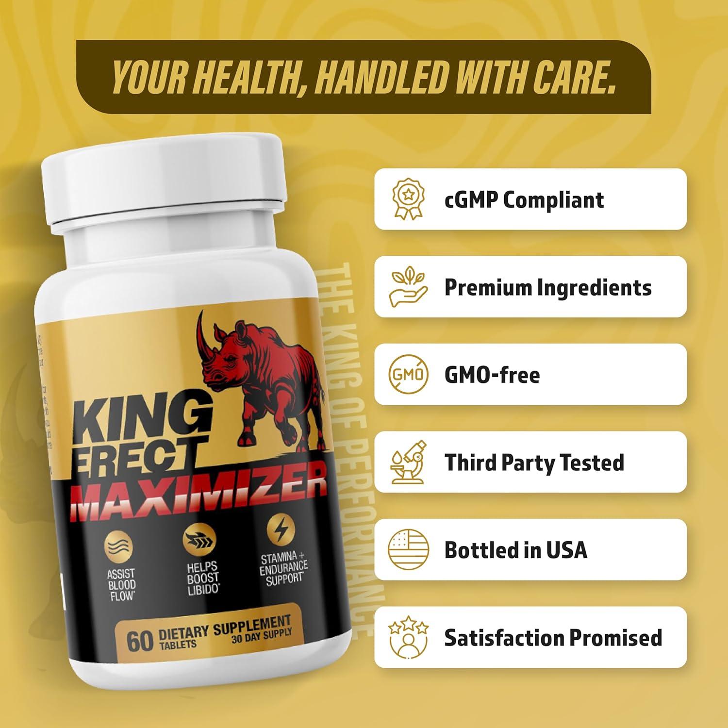 Maximizador Erecto Rey - Suplemento Masculino 60 Tabletas