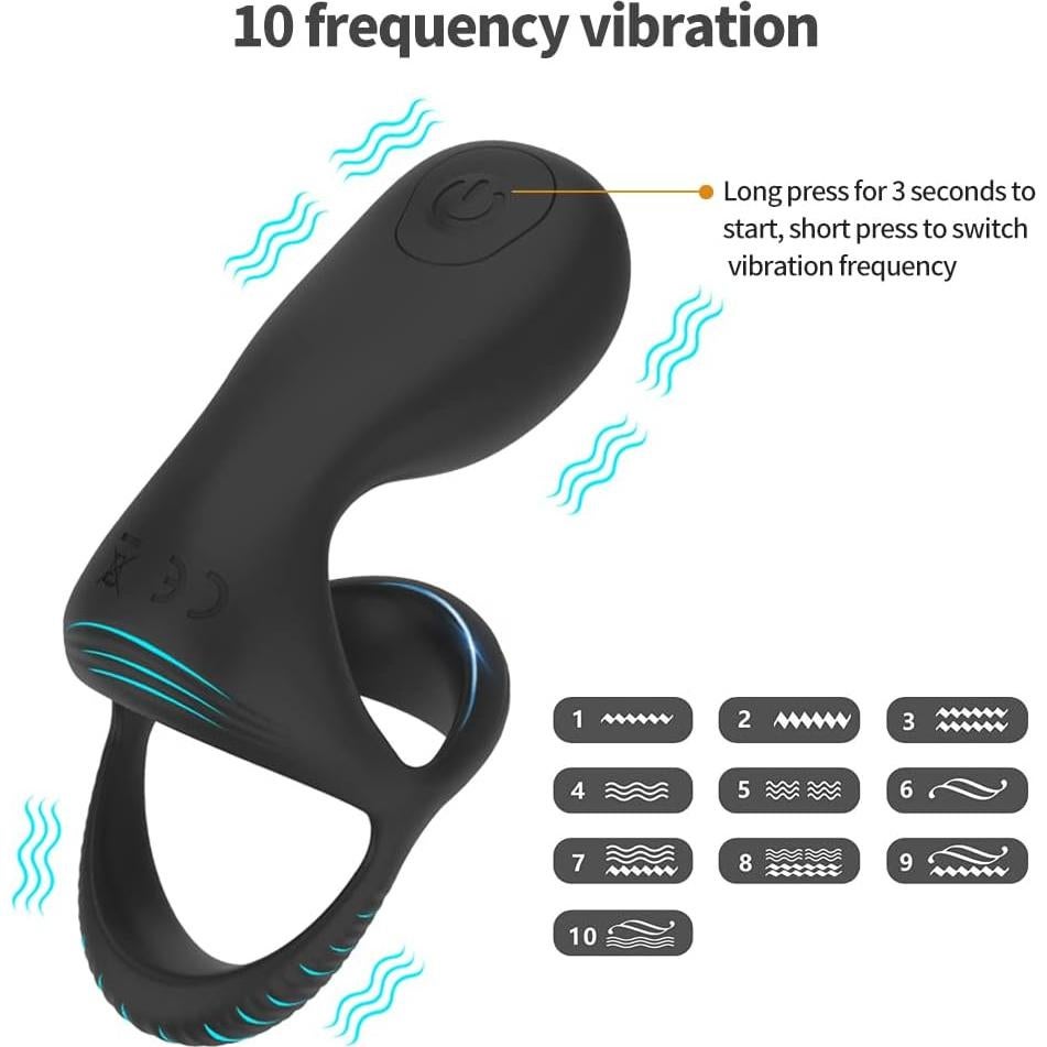 Anillo para Pene Reutilizable Silicona Genérico 10 Modos