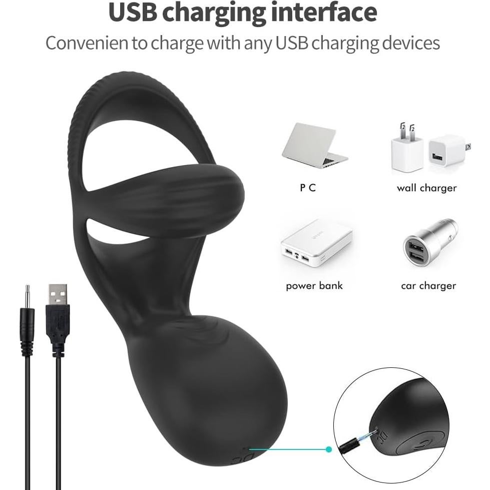 Anillo para Pene Reutilizable Silicona Genérico 10 Modos