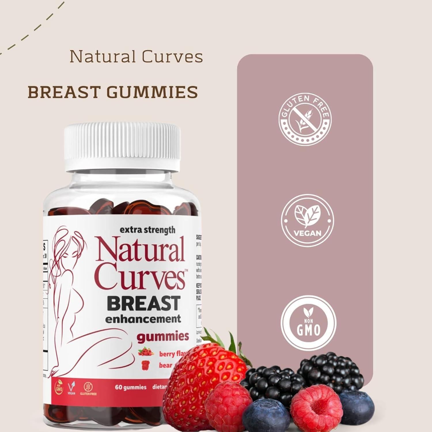 Gomitas Natural Curves Nutrikel - Aumento de Senos 60 Unidades