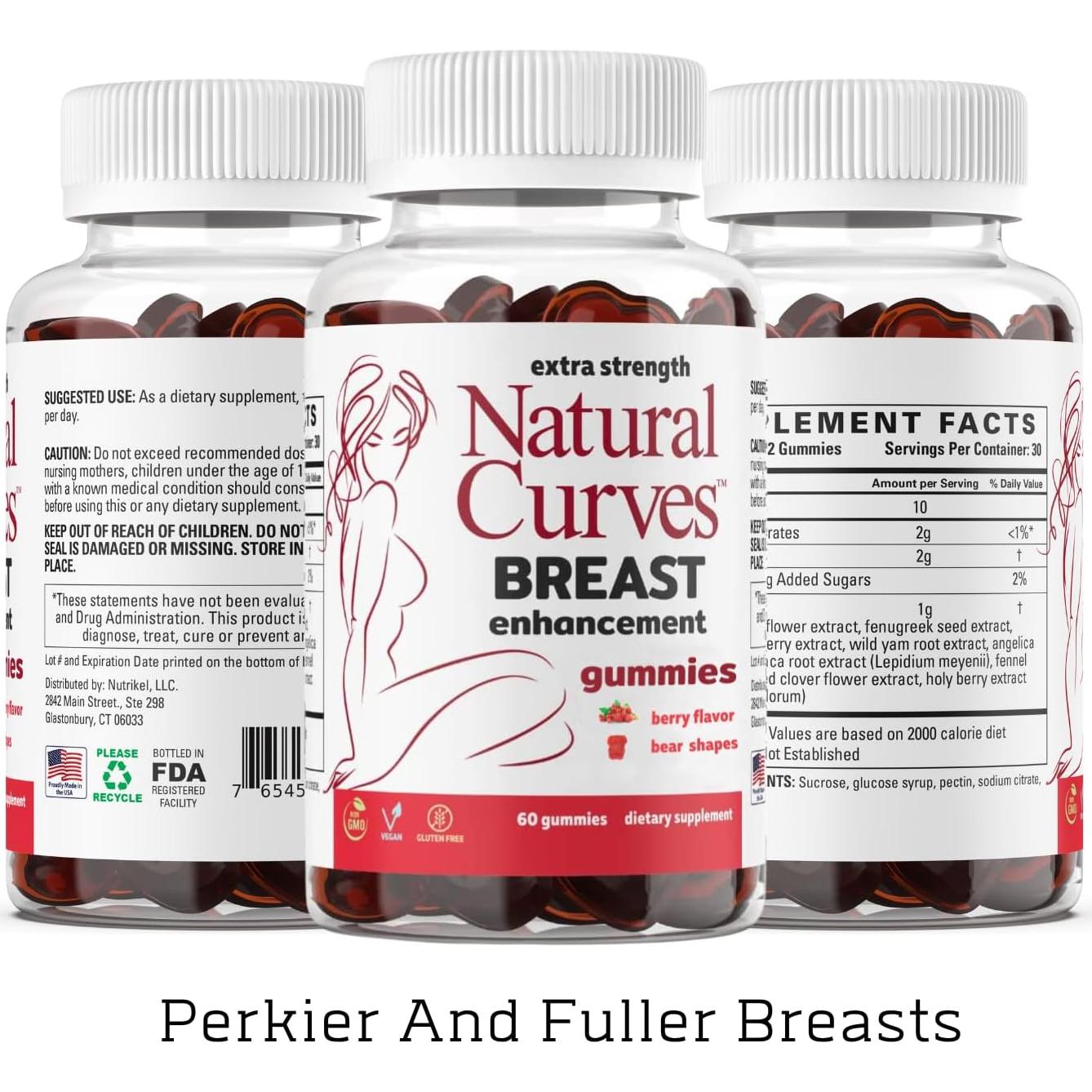 Gomitas Natural Curves Nutrikel - Aumento de Senos 60 Unidades