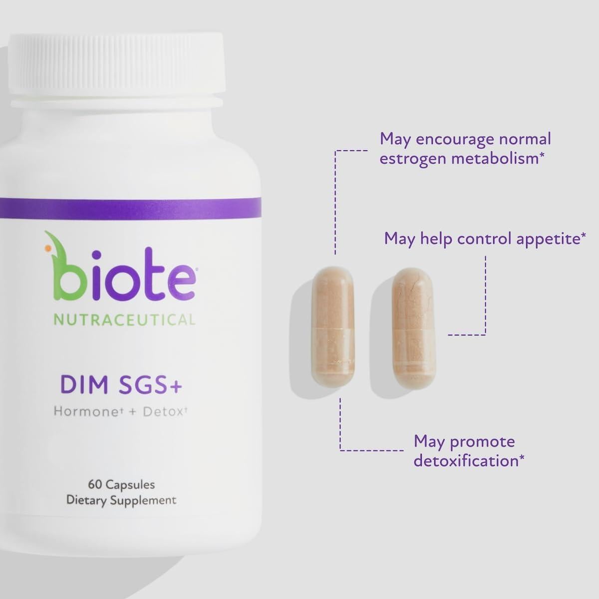 Suplemento Hormonal DIM SGS+ Biote - 60 Cápsulas