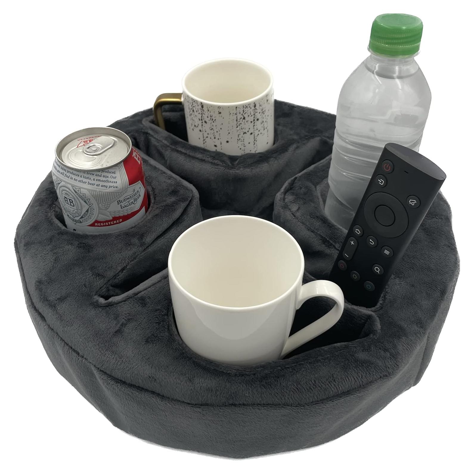 Soporte de almohada para taza Xchouxer, 4 compartimentos, Gris
