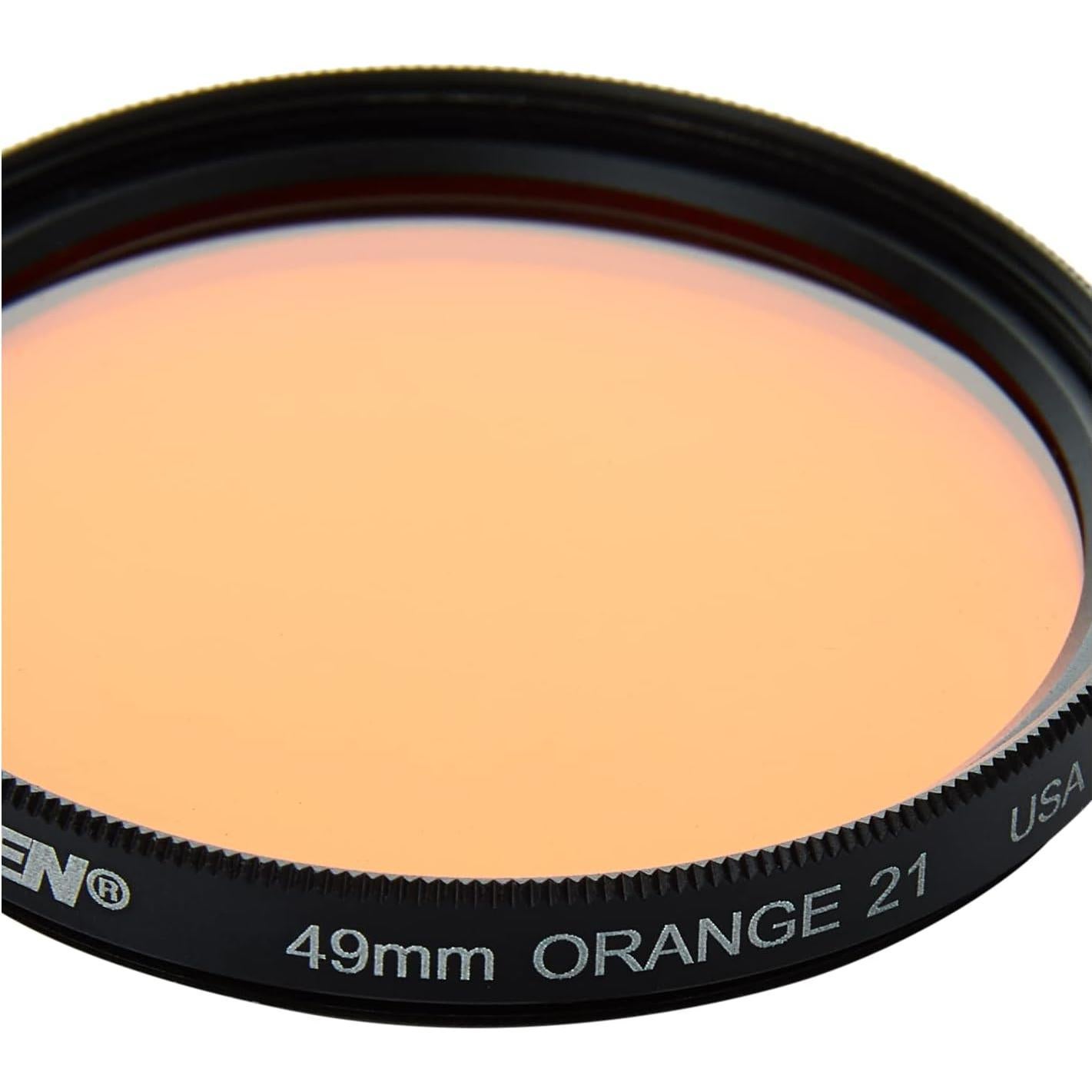 Filtro Naranja 49mm Tiffen #21 para Fotografía B&W