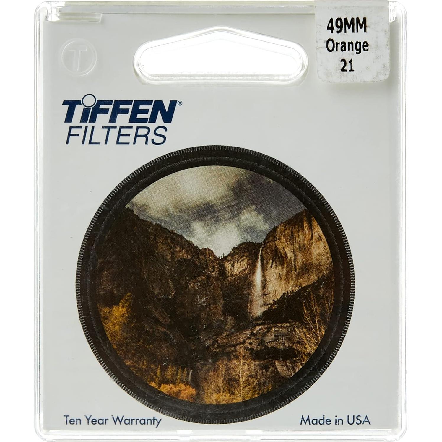 Filtro Naranja 49mm Tiffen #21 para Fotografía B&W