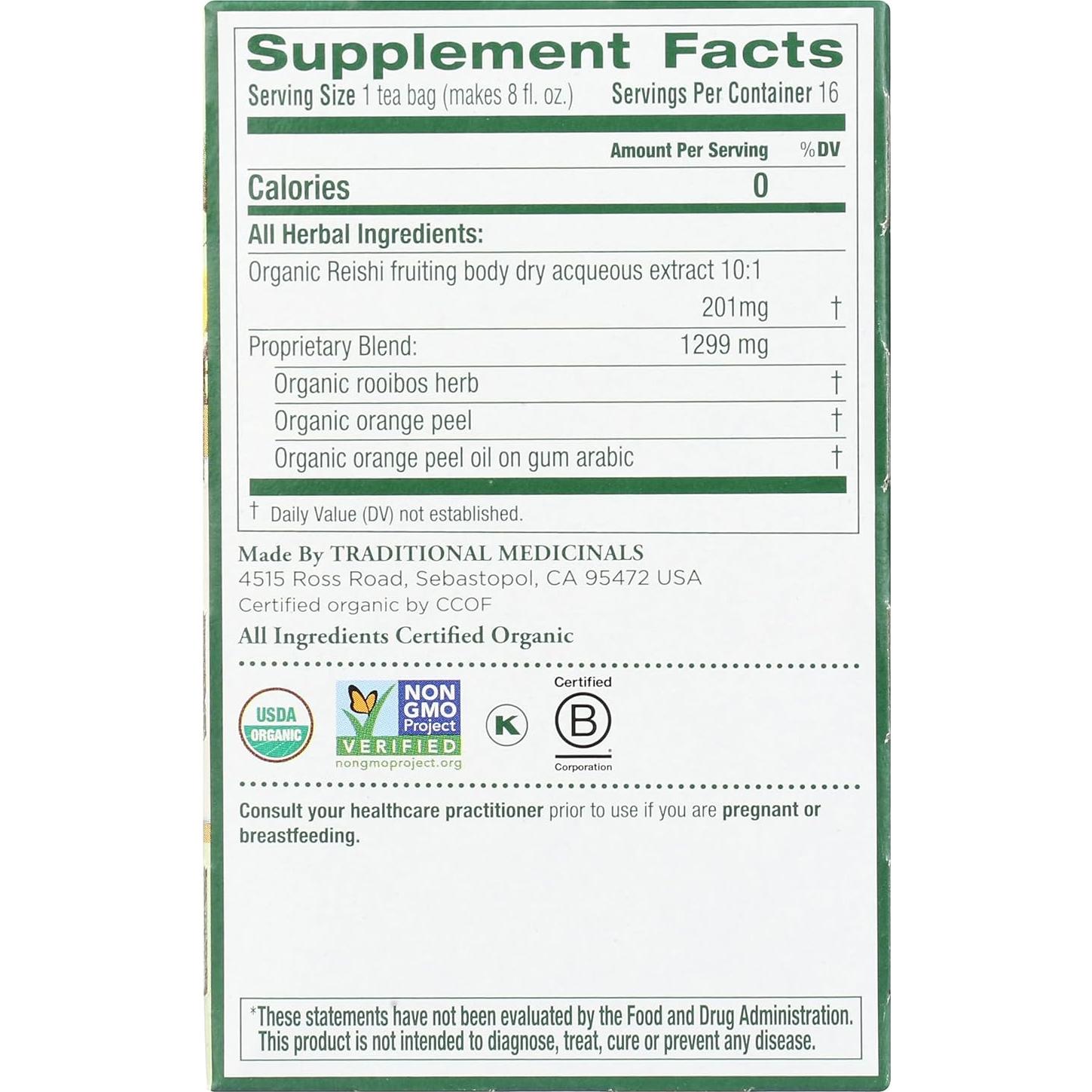 Té Orgánico de Hongo Reishi Medicinales Tradicionales 16 Cuentos