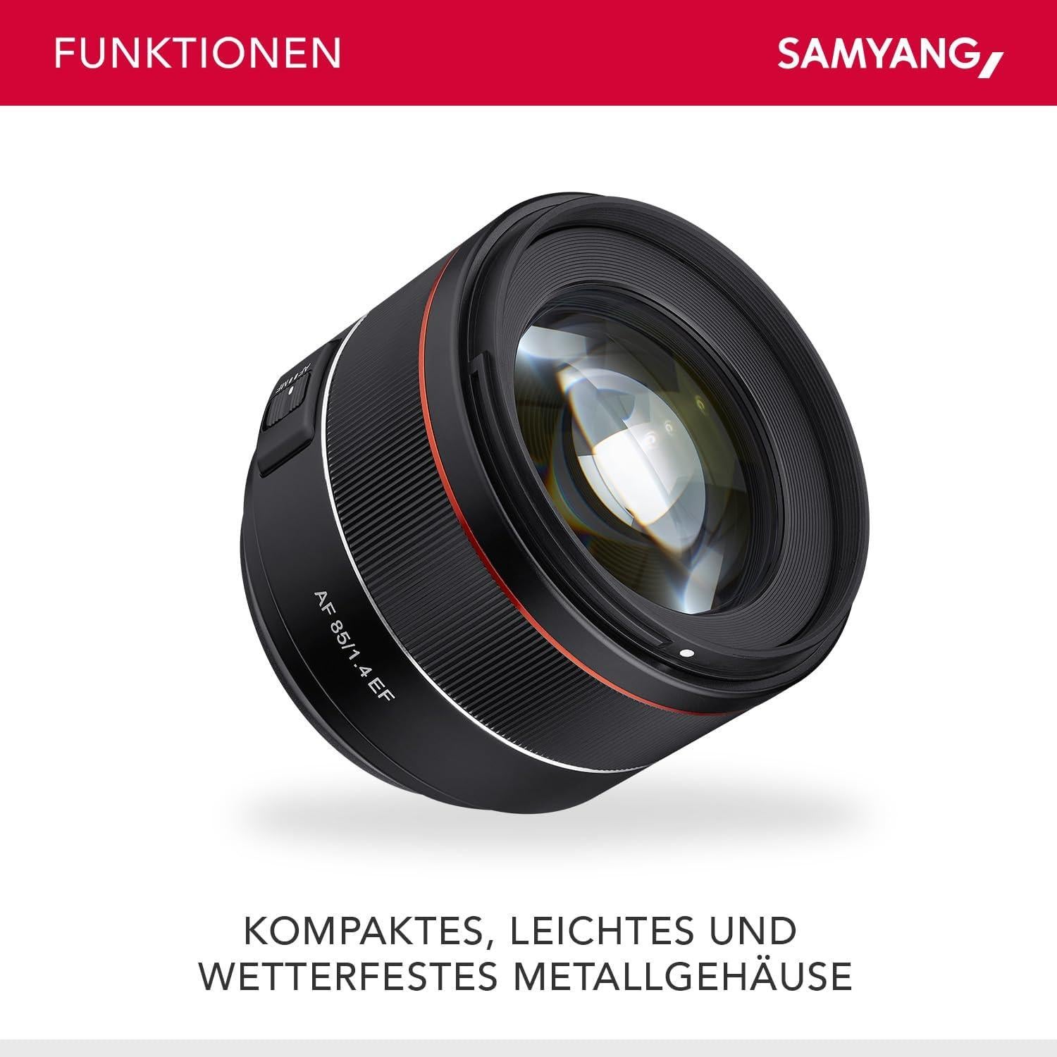 Lente Samyang AF 85mm F1.4 para Canon EF - Autofocus