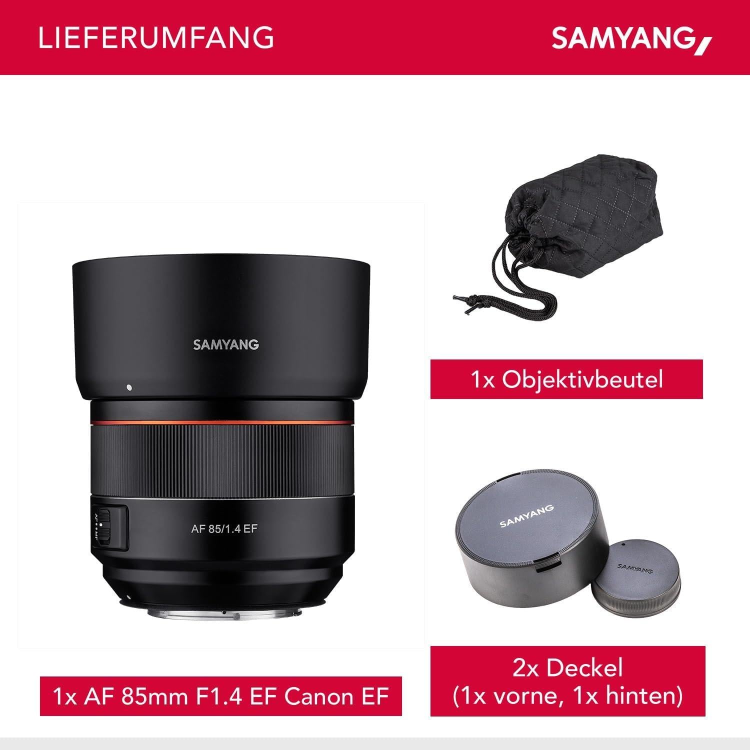 Lente Samyang AF 85mm F1.4 para Canon EF - Autofocus