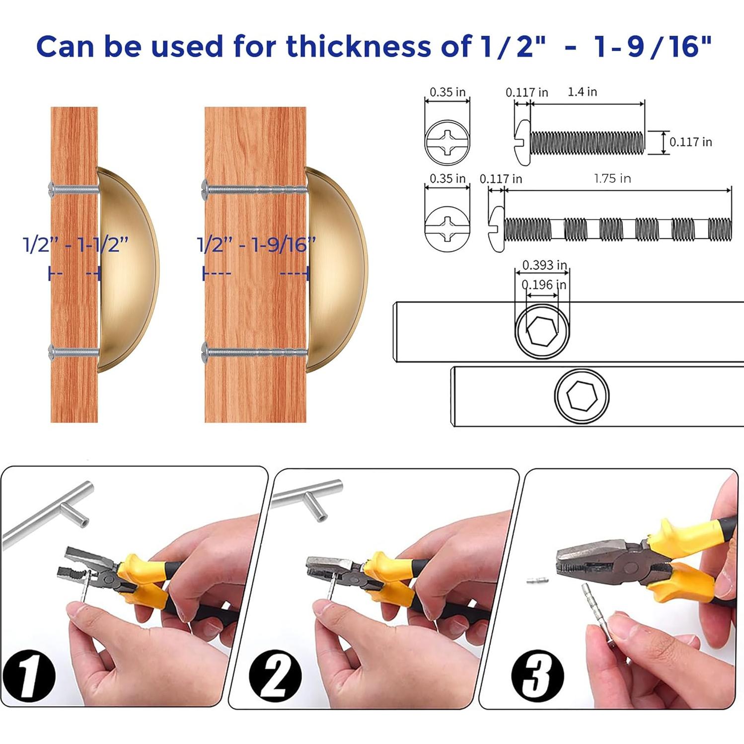 Tiradores de Cajón Ravinte 5 Pack Bronce Champán 7.62 cm