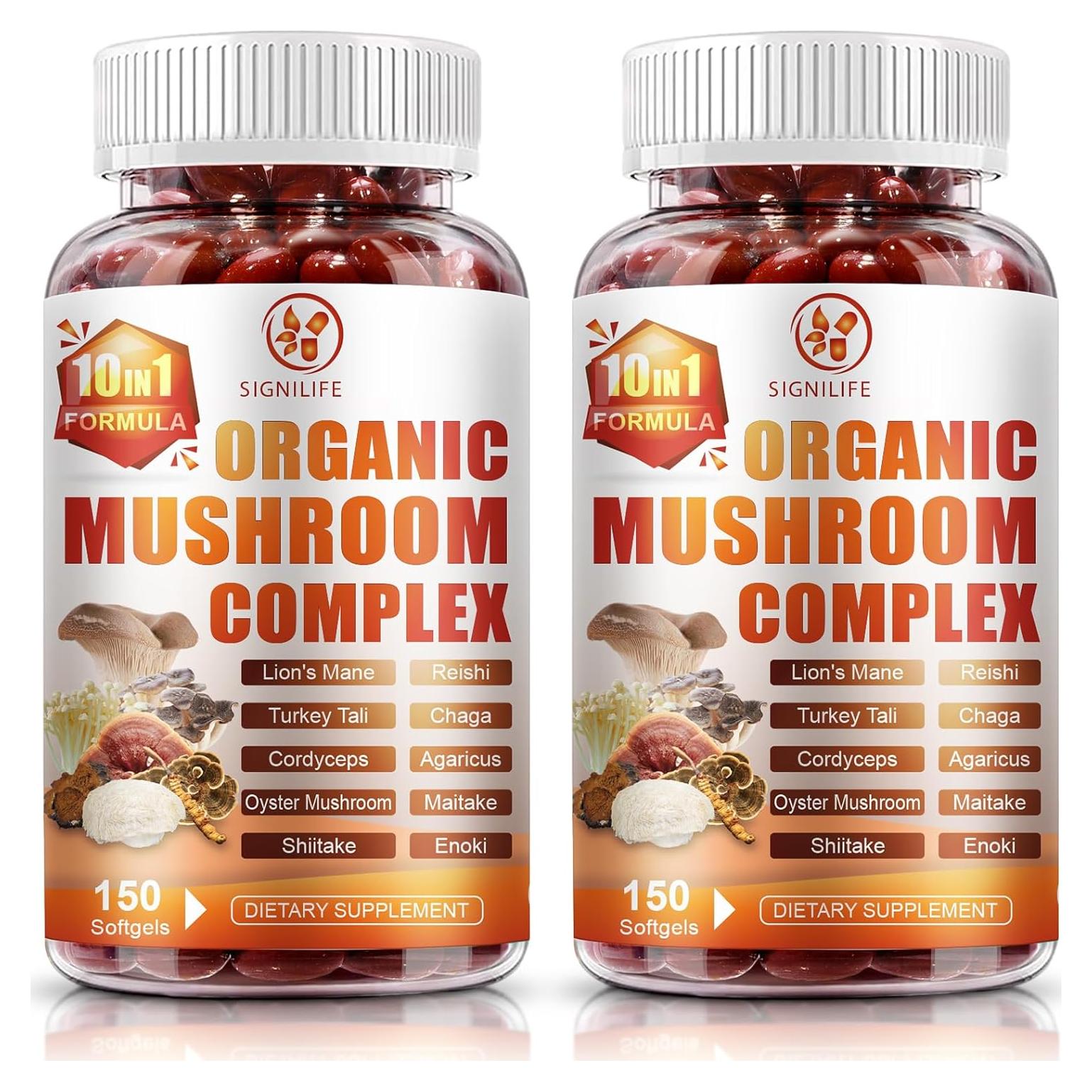 Suplemento de Hongo Melena de León 10 en 1 SIGNILIFE - 300 Cápsulas
