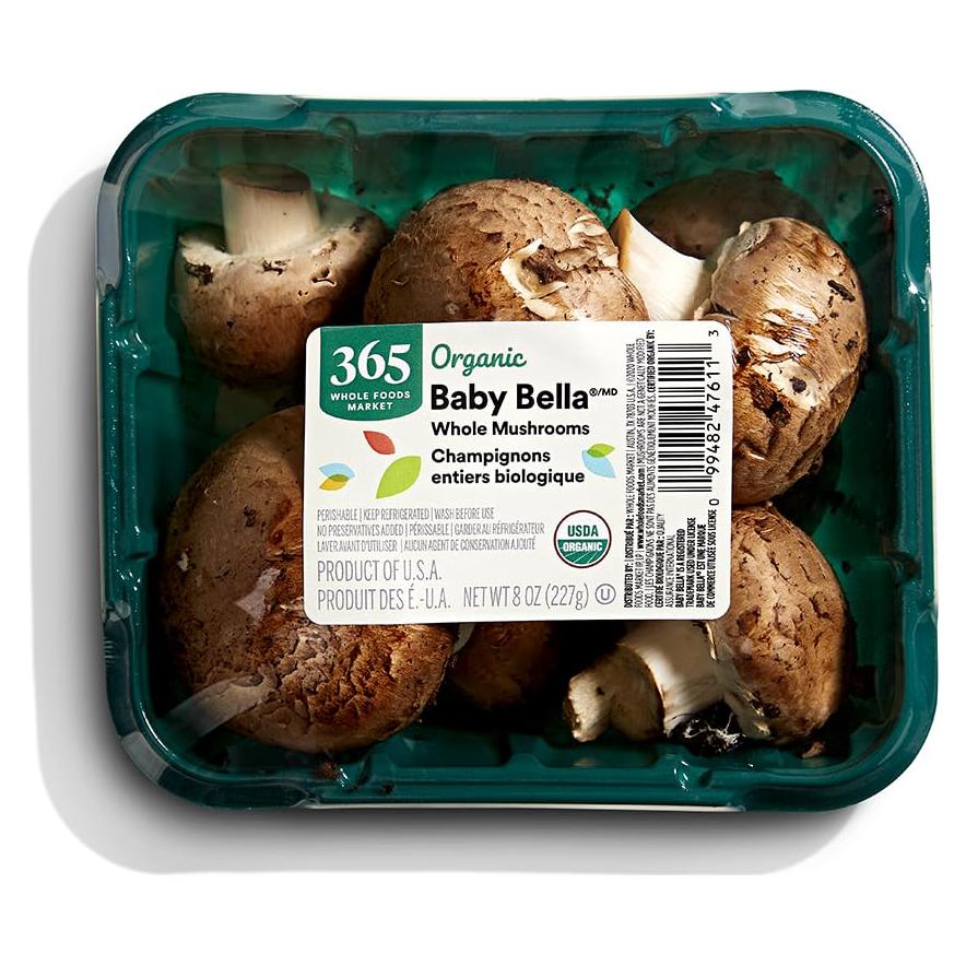 Champiñones Baby Bella Orgánicos Whole Foods 227g