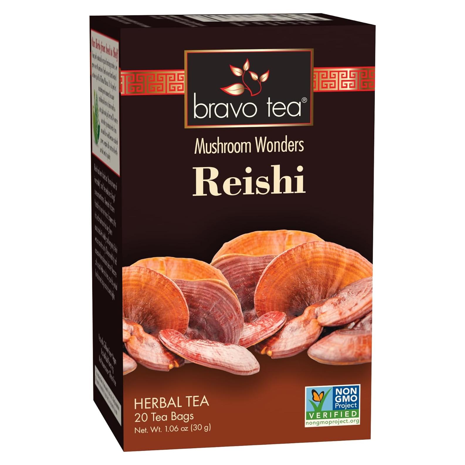 Té Herbal Bravo Tea Hongo Reishi Sin Cafeína 20 Bolsitas