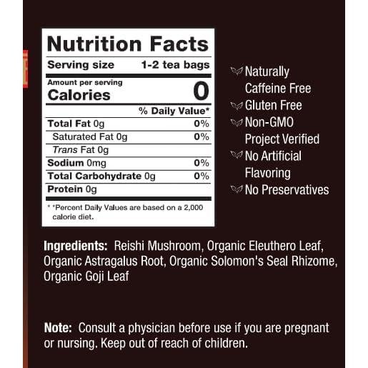 Té Herbal Bravo Tea Hongo Reishi Sin Cafeína 20 Bolsitas