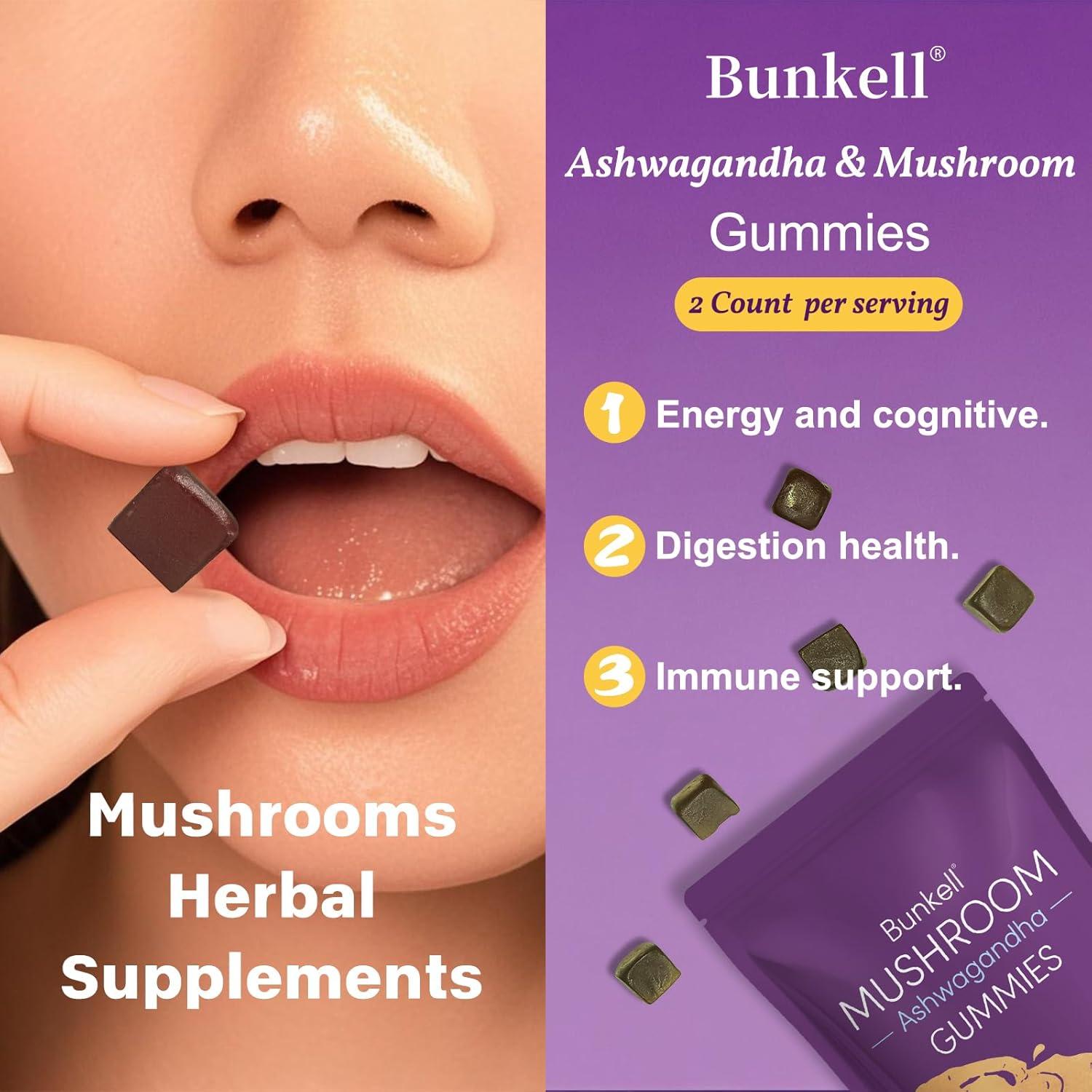 Gomitas de Champiñón Bunkell con Ashwagandha - 90 Unidades