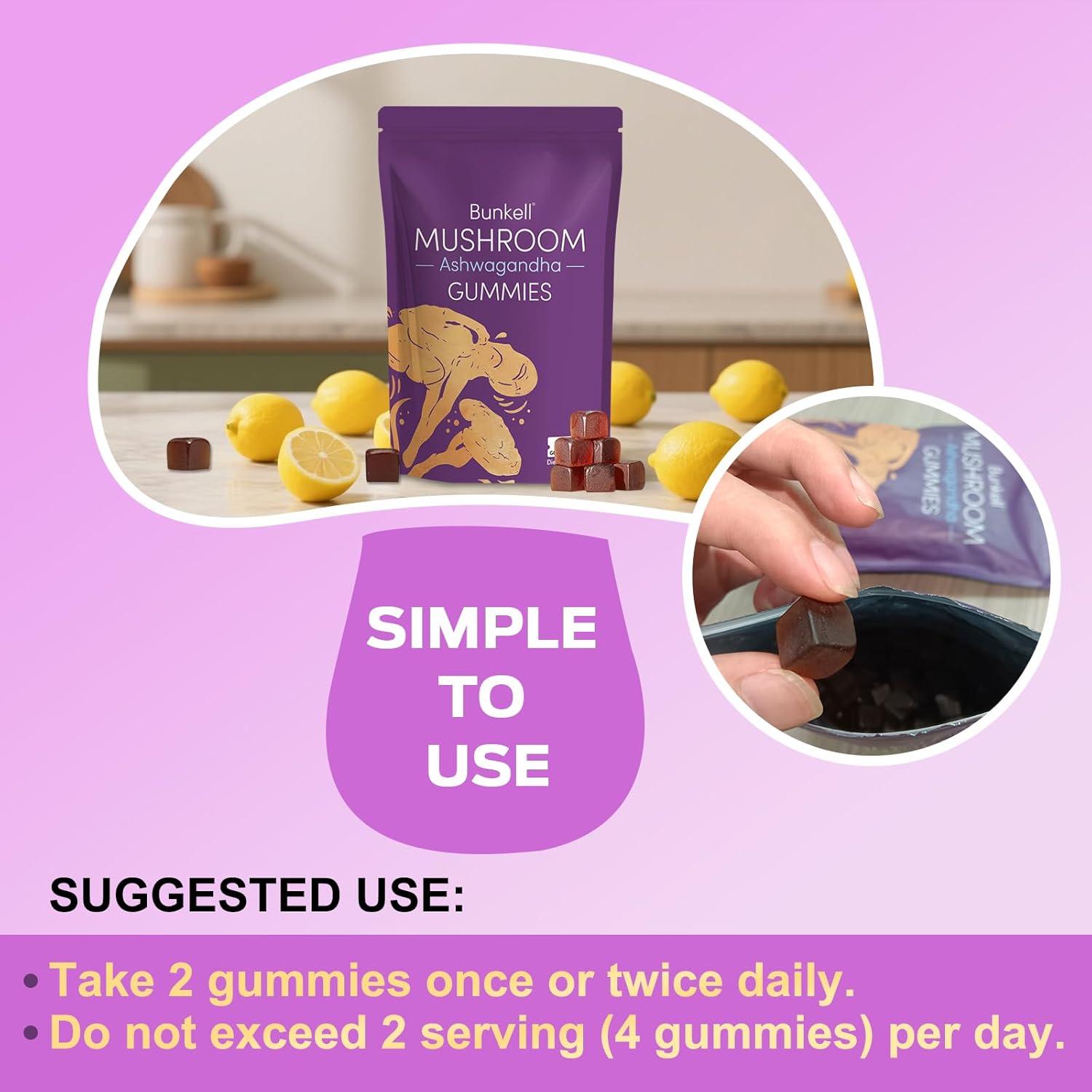 Gomitas de Champiñón Bunkell con Ashwagandha - 90 Unidades