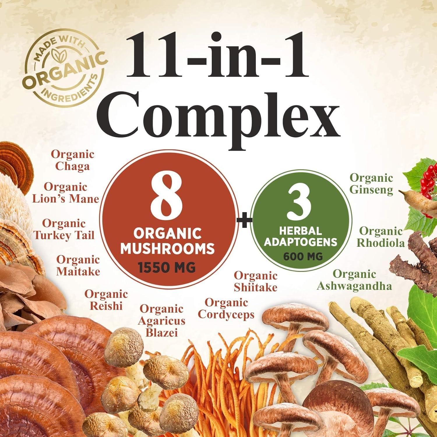 Suplemento en Polvo de Champiñón Nature's Nutrition 11 en 1