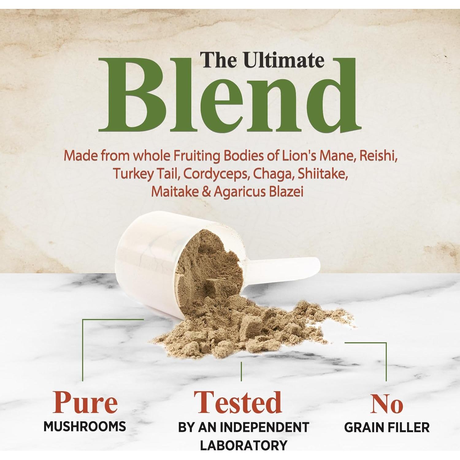 Suplemento en Polvo de Champiñón Nature's Nutrition 11 en 1