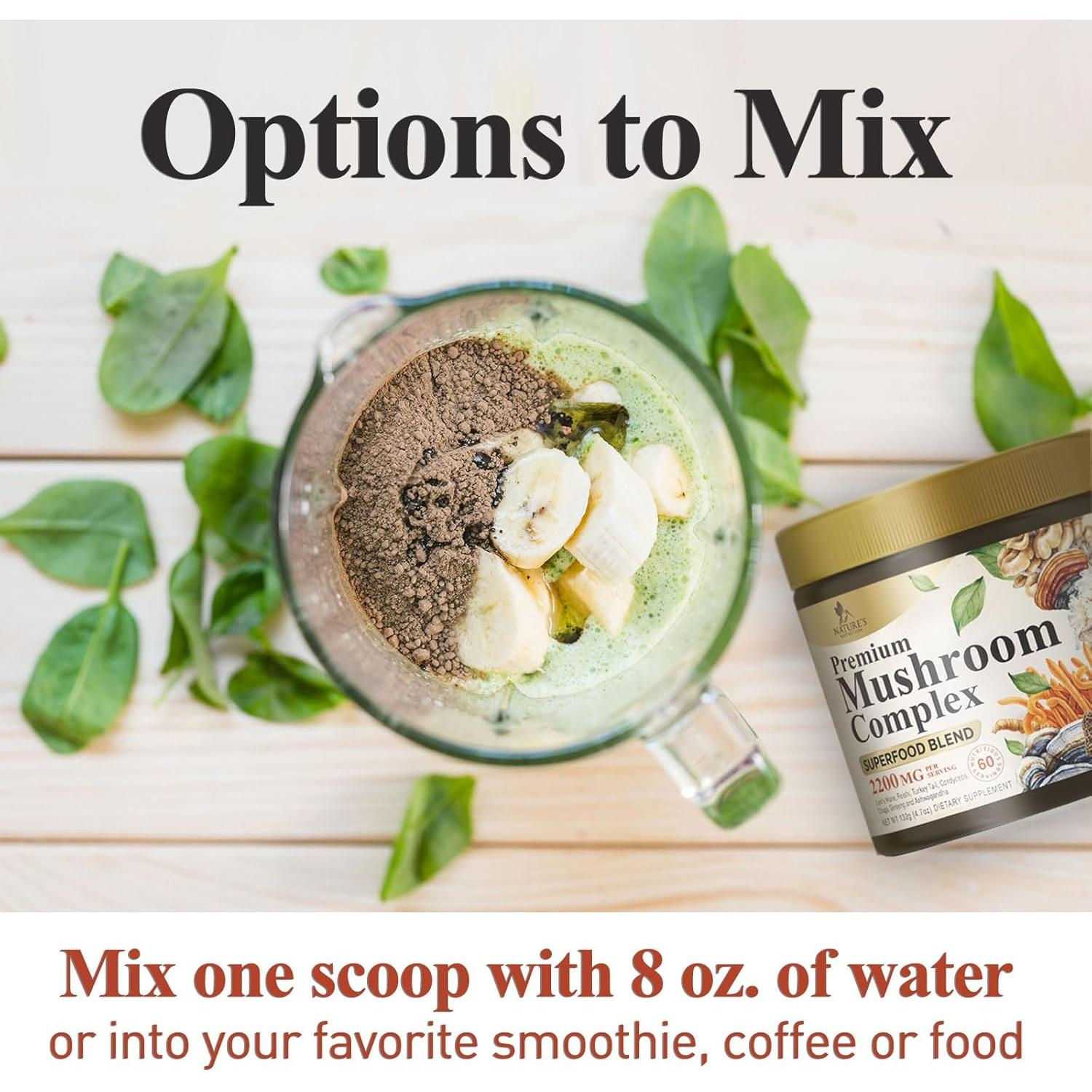 Suplemento en Polvo de Champiñón Nature's Nutrition 11 en 1