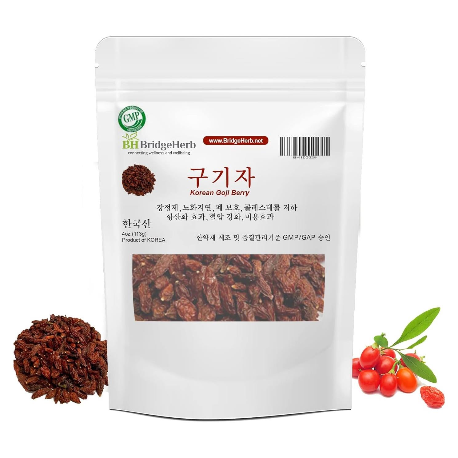 Té de Baya de Goji Secas Premium BridgeHerb 113g Antioxidantes