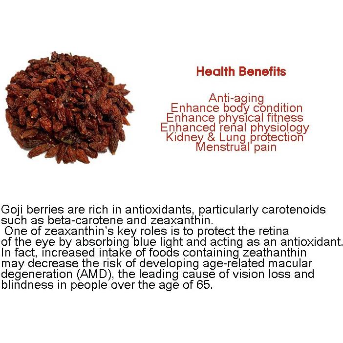 Té de Baya de Goji Secas Premium BridgeHerb 113g Antioxidantes