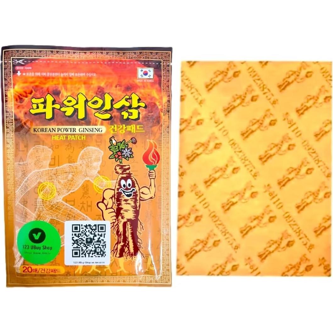 Parche Calorífico de Ginseng Coreano - 40 Parches 13.2x9.4cm