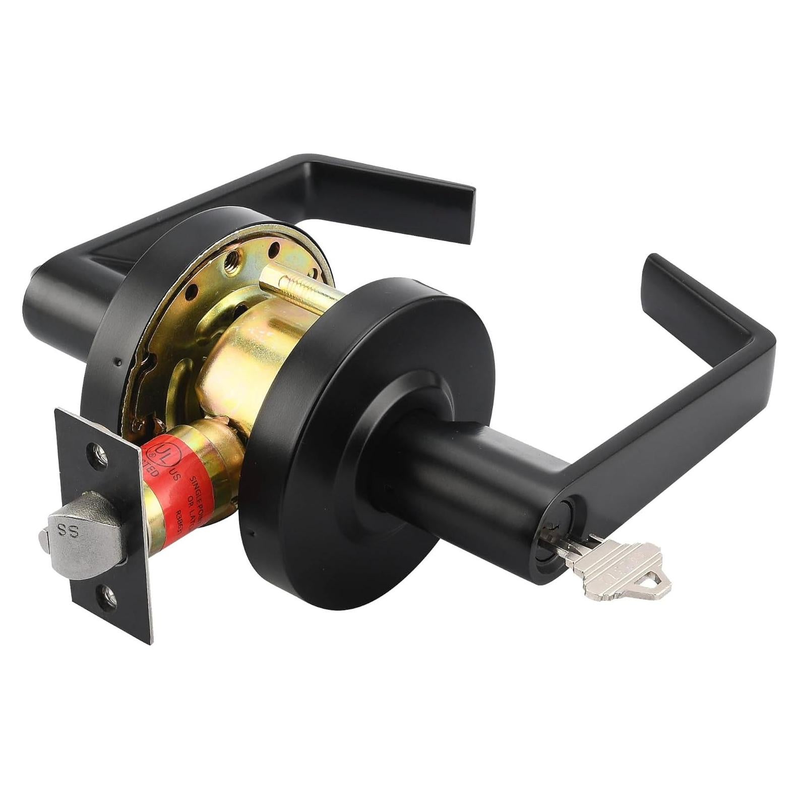 Cerradura de Puerta Comercial Lynn Hardware - Cilíndrica Negra