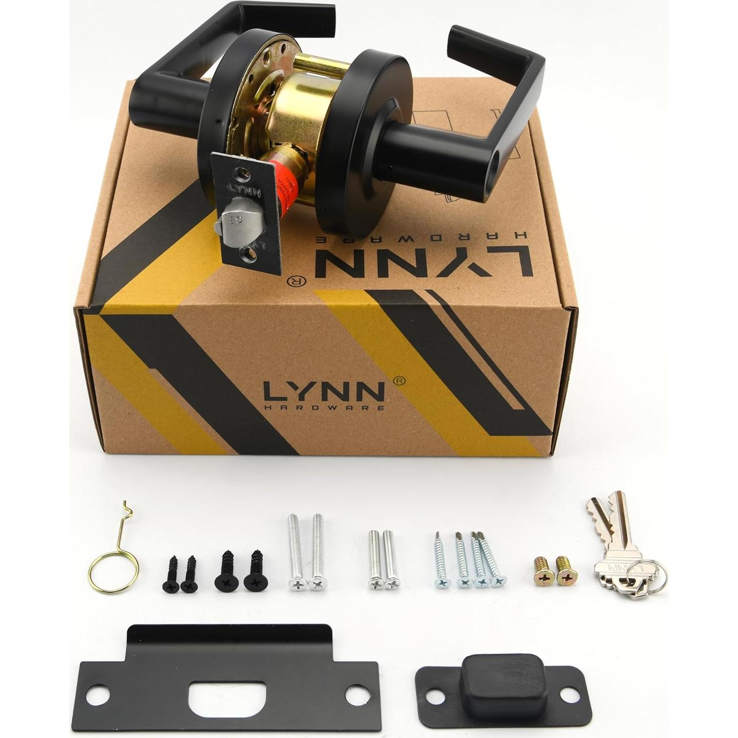 Cerradura de Puerta Comercial Lynn Hardware - Cilíndrica Negra