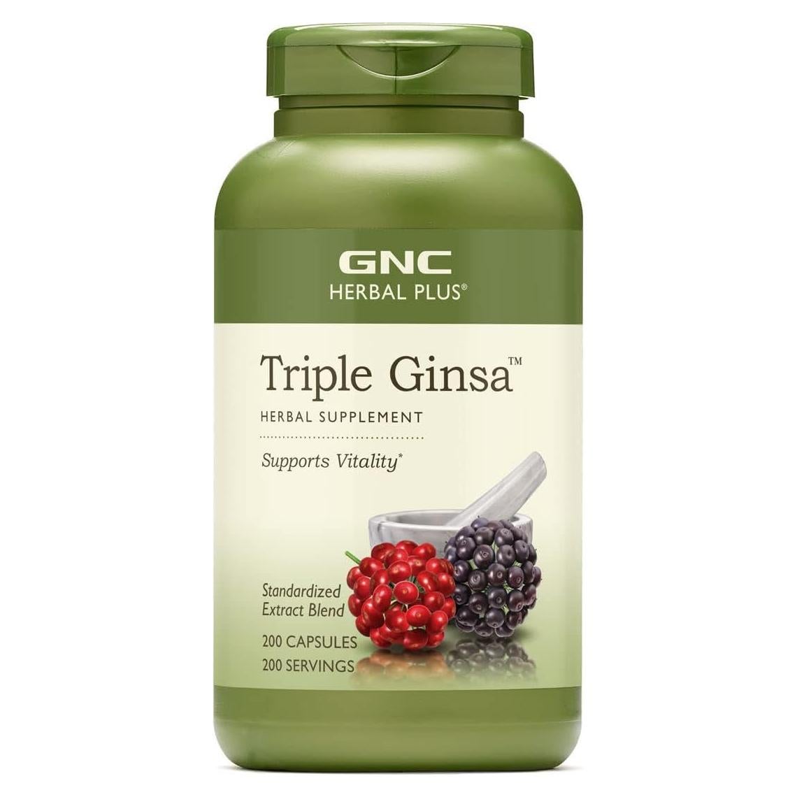 Suplemento Herbal GNC Triple Ginseng 200 Porciones Vitalidad
