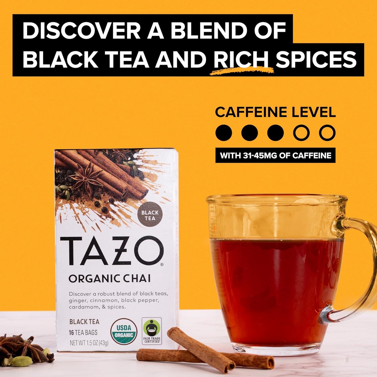 Té Negro Chai Orgánico TAZO - 96 Bolsitas (6 Cajas de 16)