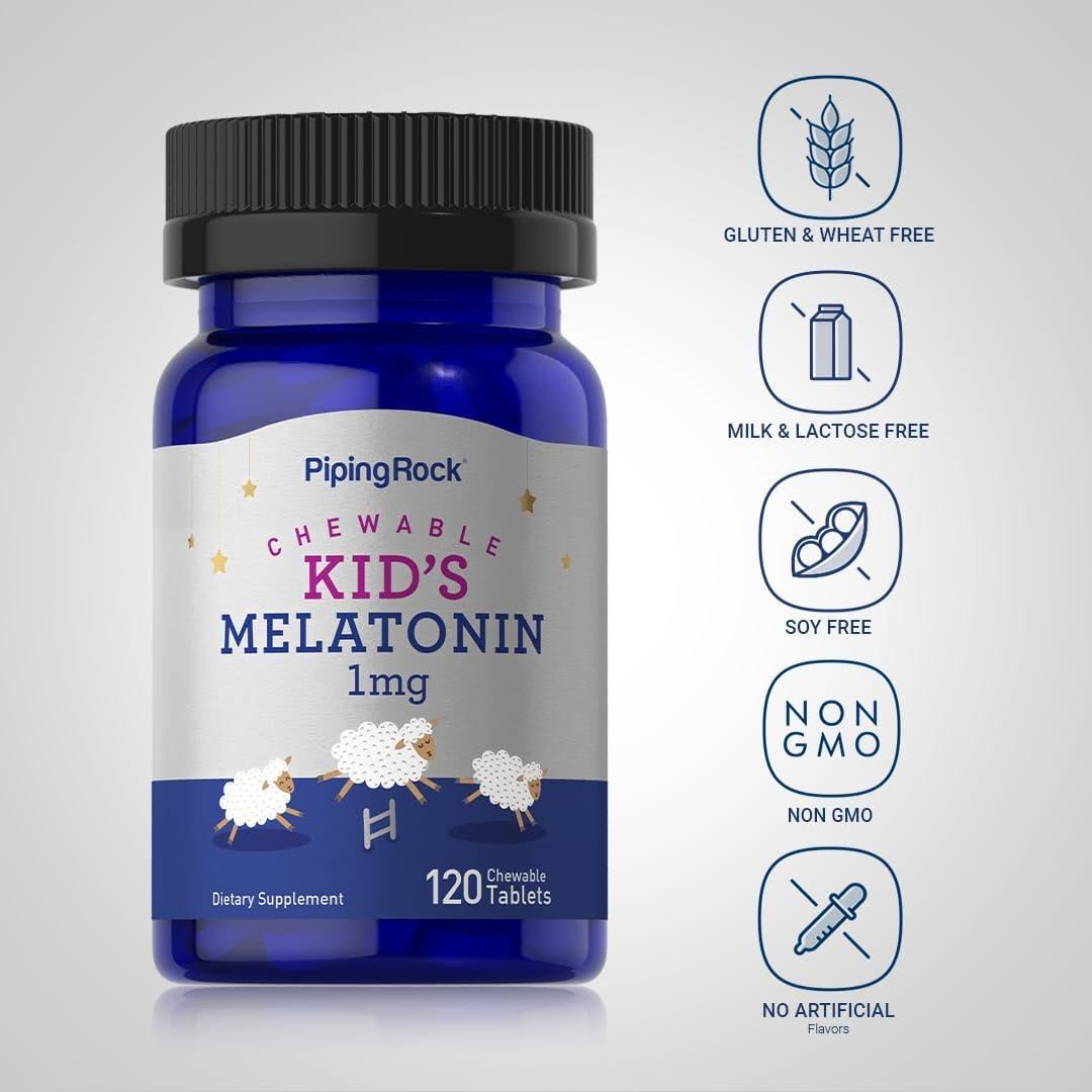 Melatonina Piping Rock para Niños 1mg 120 Tabletas Masticables