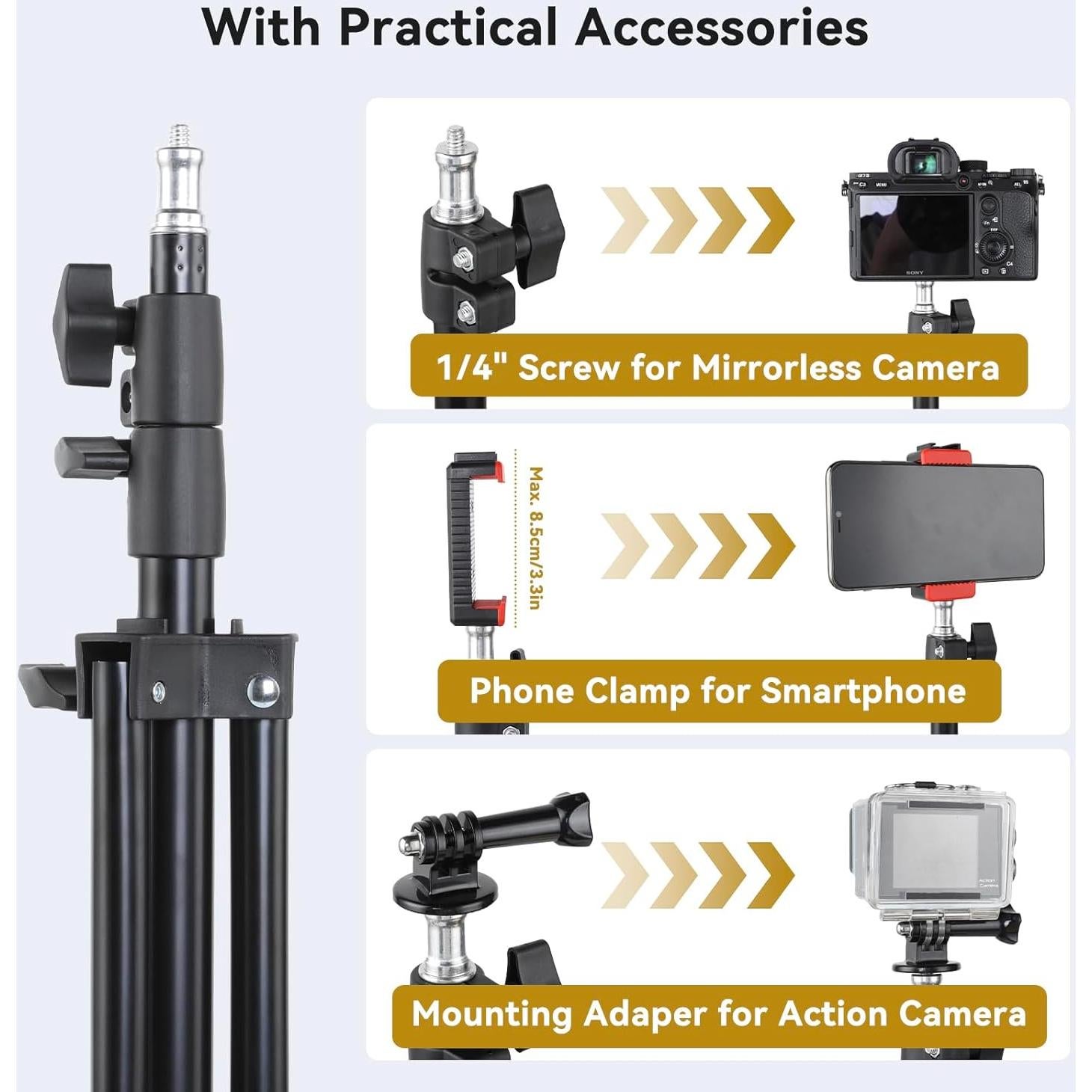 Soporte de Luz Portátil UTEBIT Tripode 2 Pcs Ajustable 40-114cm