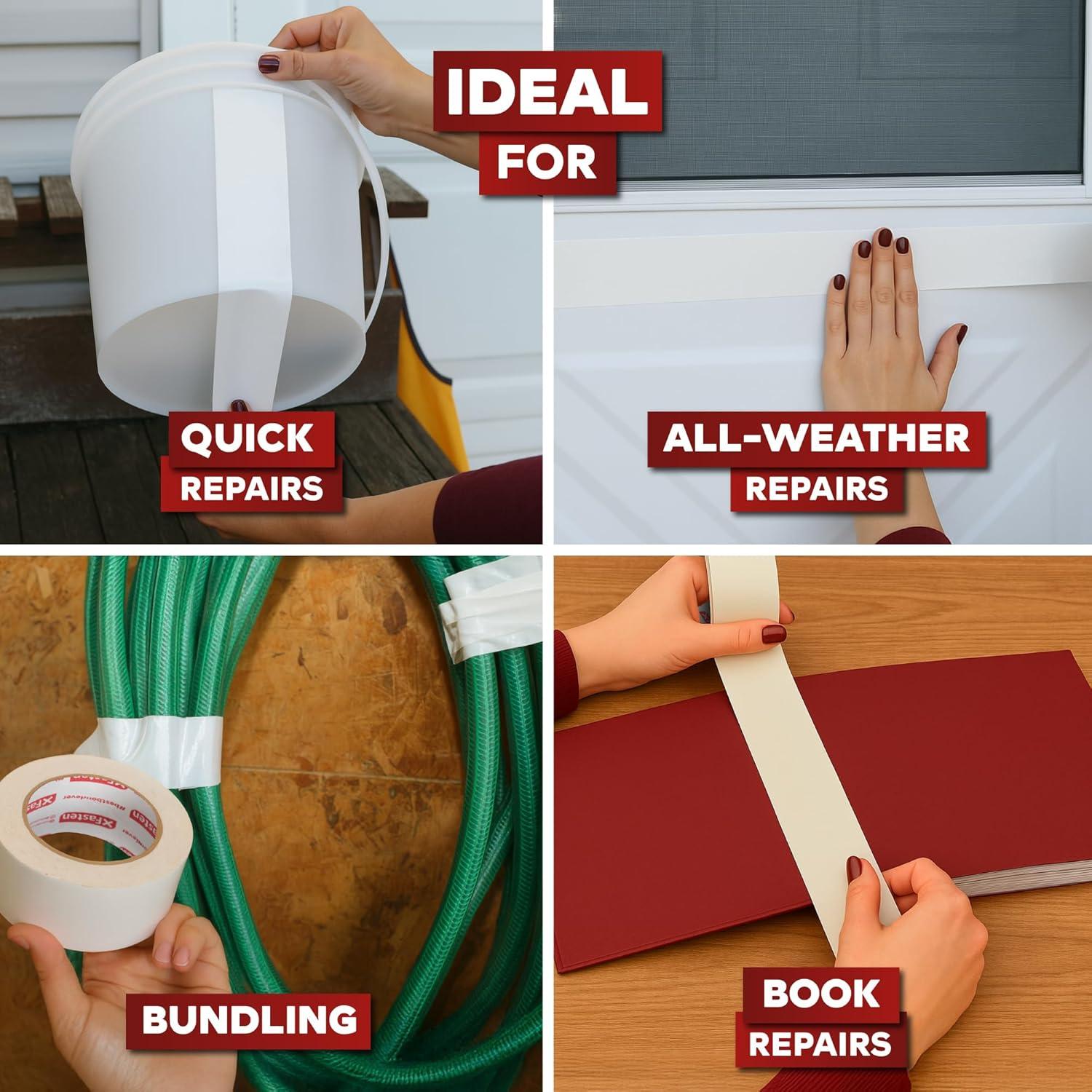 Cinta adhesiva de ducto XFasten blanca 7.62 cm x 27.43 m