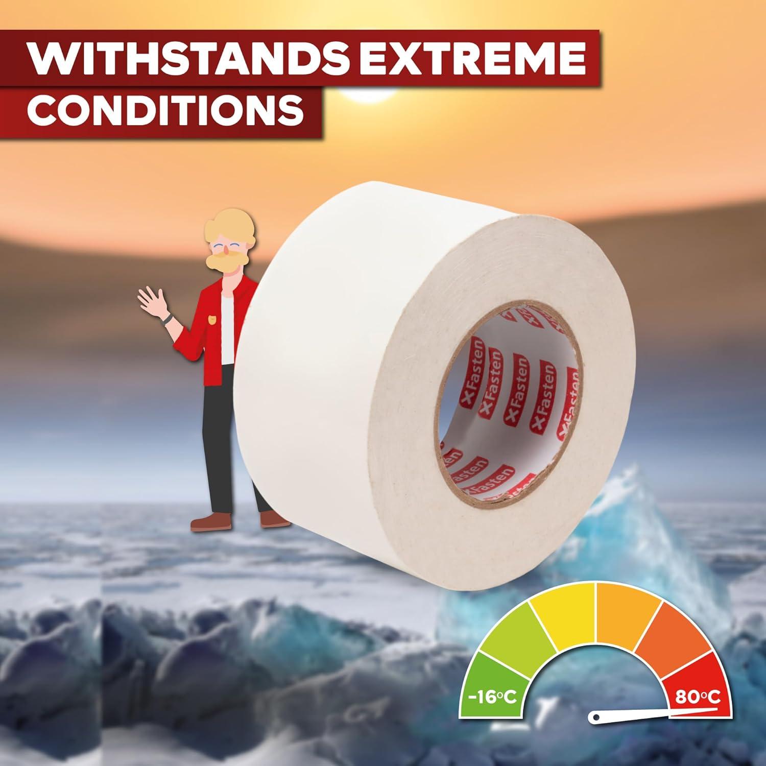 Cinta adhesiva de ducto XFasten blanca 7.62 cm x 27.43 m