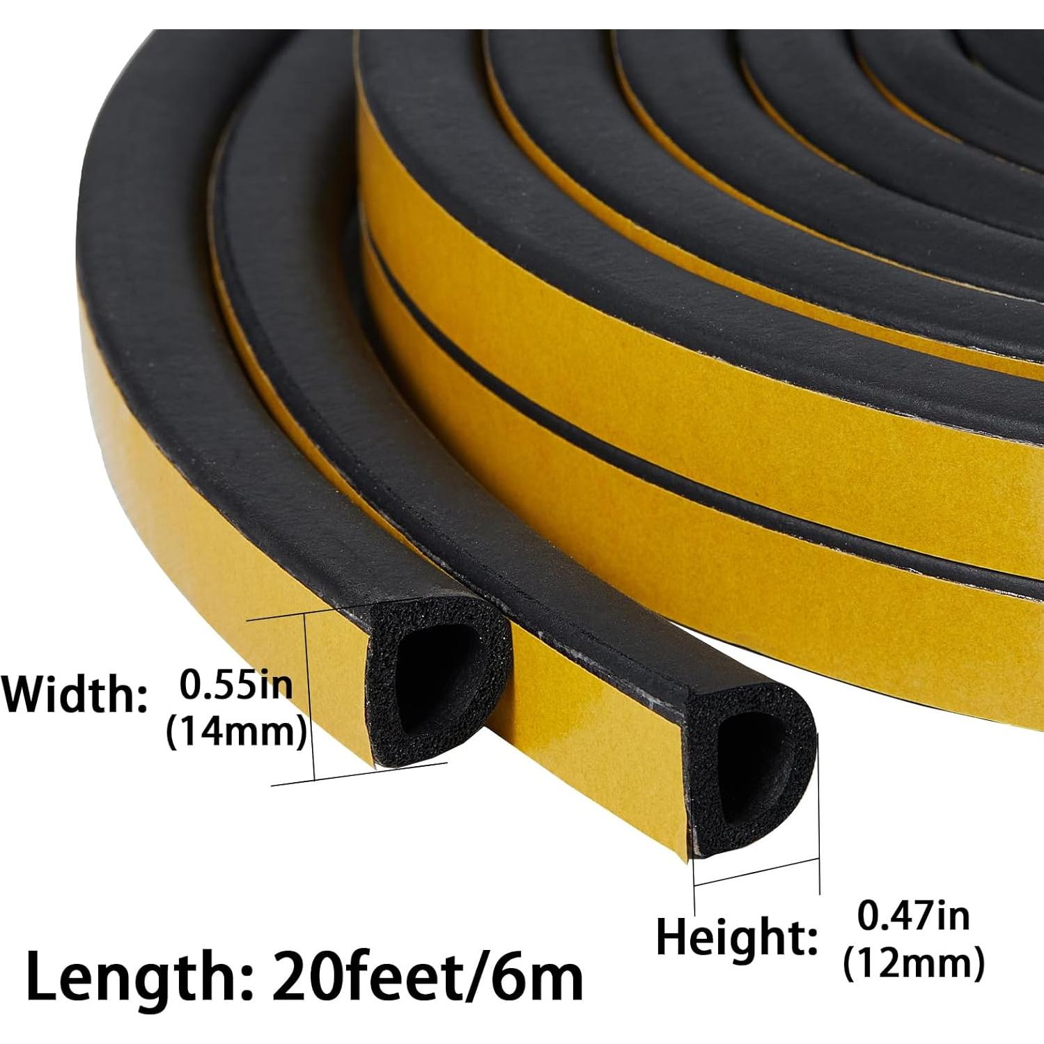 Sello de Aislamiento QDiShi 6m Negro EPDM Autoadhesivo